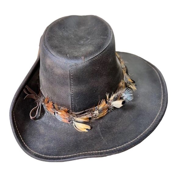 Henschel Mountaineer Brown Leather USA Made Hat Medium - Picture 3 of 8